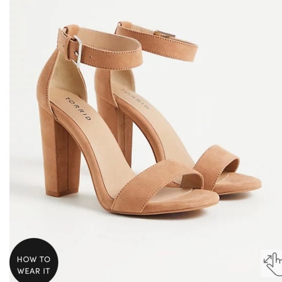 light brown tapered  4 in heels size 6.5 ww torrid - Picture 4 of 5